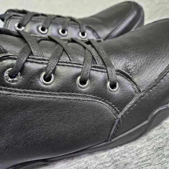Tempur-Pedic Mens Shaine Leather Sneaker Shoe TP6068 Black Casual Walking 14M